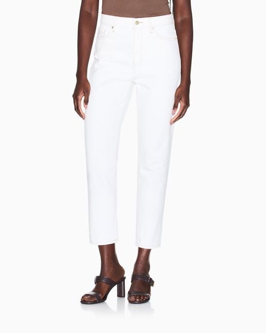 ARMANI EXCHANGE White Boyfriend Jeans