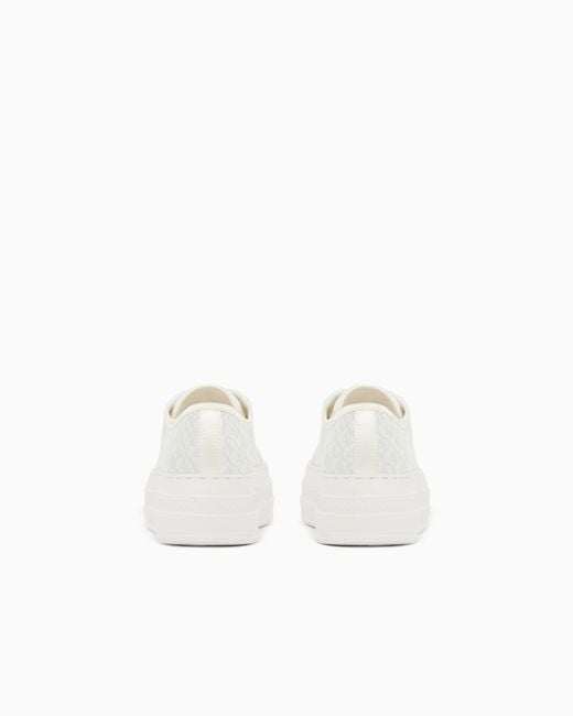 ARMANI EXCHANGE White Sneakers Jacquard Canvas