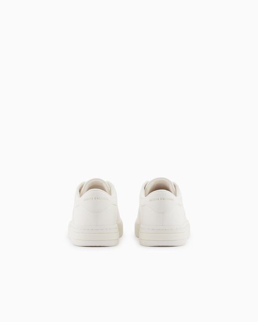 ARMANI EXCHANGE White Urban-Tech Sneakers With Webbing Details