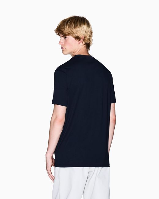 ARMANI EXCHANGE Blue Regular Fit Graphic Print T-Shirt for men