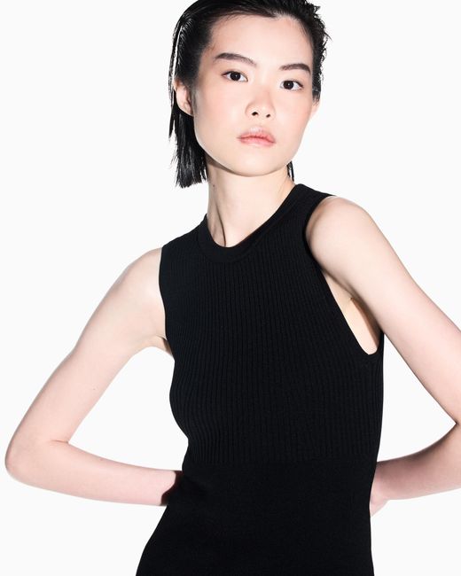 ARMANI EXCHANGE Black Slim-Fit Knit Top