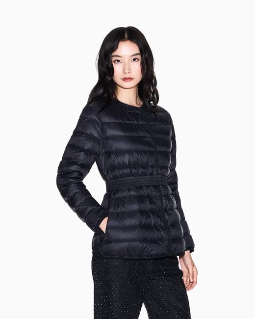 ARMANI EXCHANGE Blue Short Quilted Nylon Down Jacket