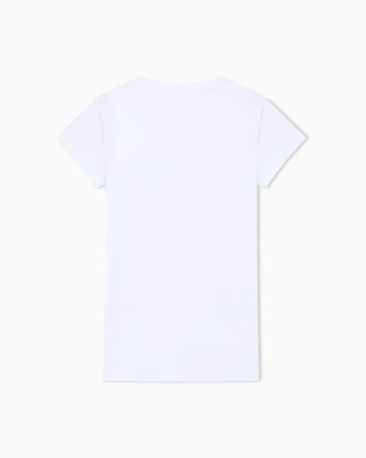 ARMANI EXCHANGE White Slim Fit T-Shirt With Milan New York Print