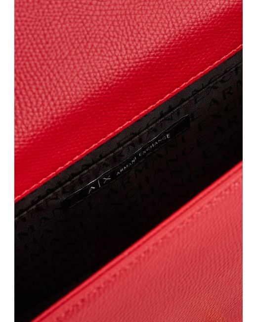 Armani Exchange Red Metal Shoulder Bag With Logo