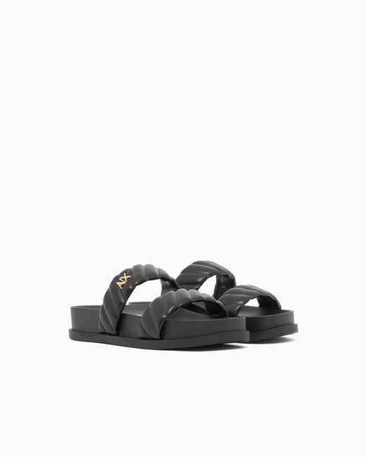 ARMANI EXCHANGE White Minimal Nappa Sandals