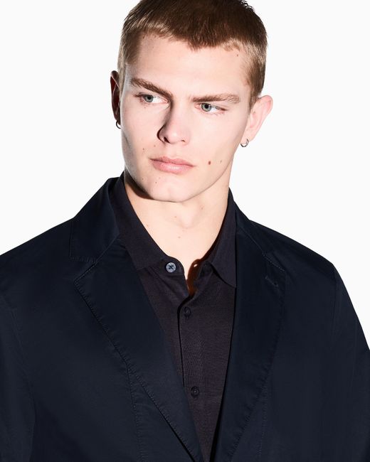 ARMANI EXCHANGE Blue Cotton Twill Jacket for men