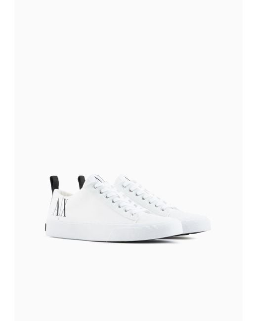 Armani Exchange White Icon Logo Sneakers for men