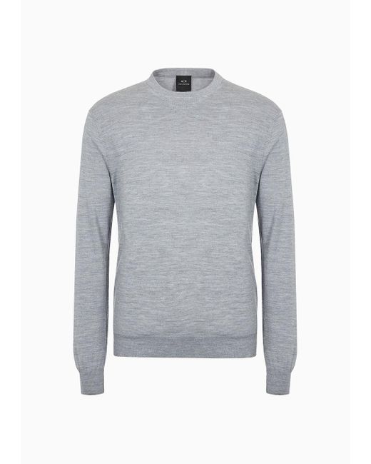 Armani Exchange Gray Soft Yarn Sweater for men