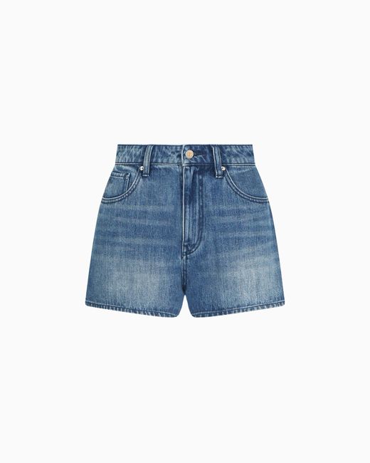 Shorts Vaqueros Con Efecto Desgastado ARMANI EXCHANGE de color Blue