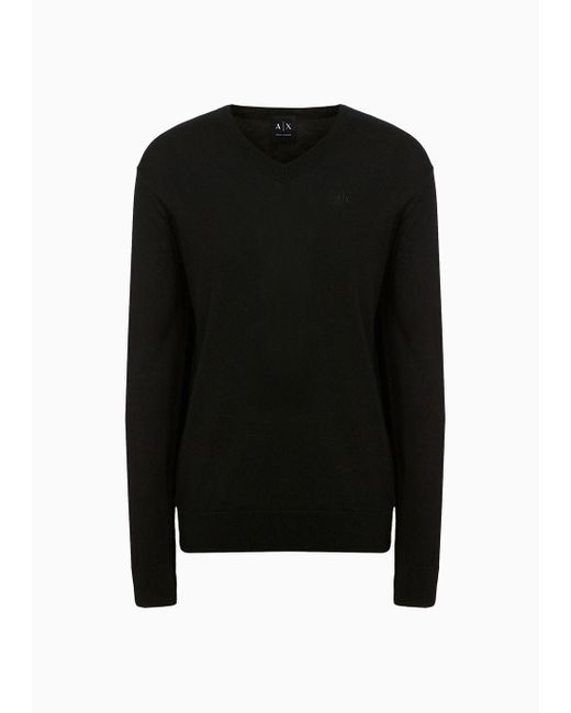 Armani Exchange Black Soft Yarn Sweater for men