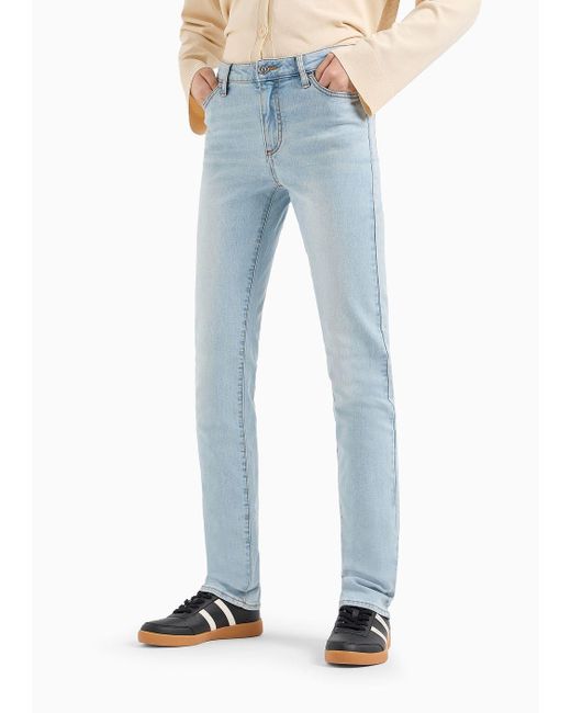 Jeans J45 Straight Fit In Comfort Denim di Armani Exchange in Blue