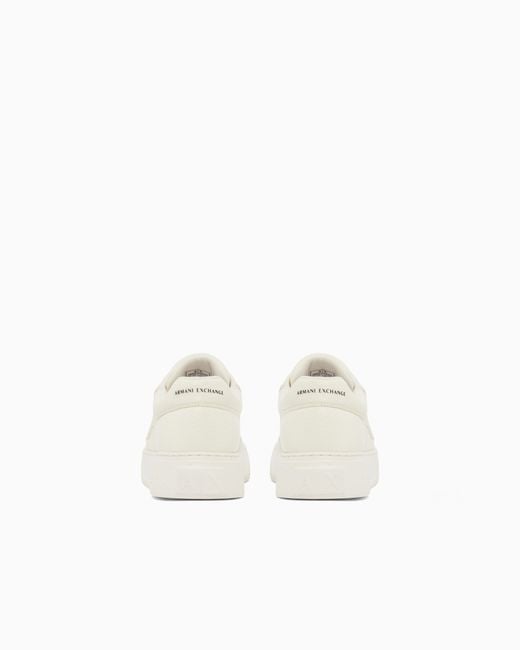 ARMANI EXCHANGE White Sneakers With Deer Effect for men
