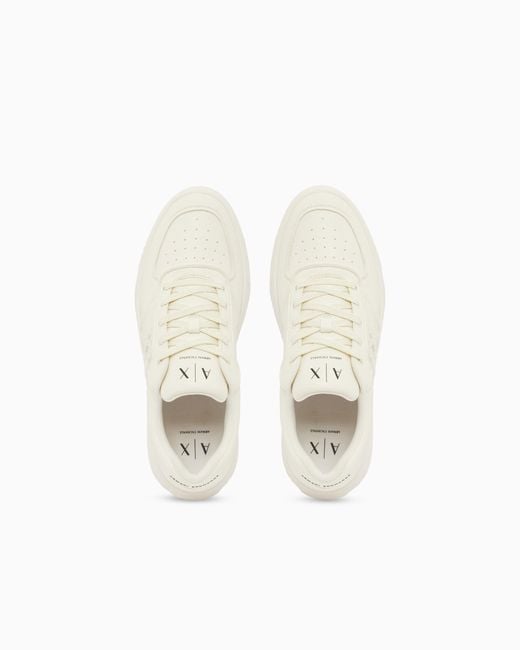 ARMANI EXCHANGE White Sneakers With Deer Effect for men