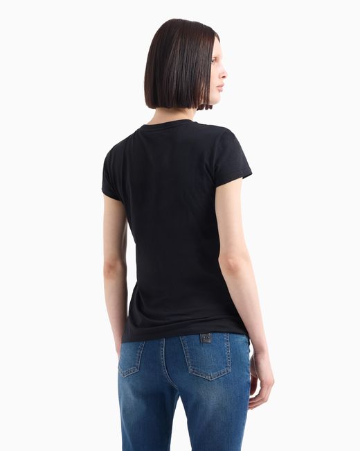 Camiseta Slim Fit En Punto De Algodón Pima ARMANI EXCHANGE de color Black
