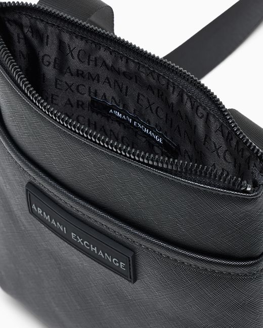 ARMANI EXCHANGE Black Flat Crossbody Messenger Bag for men