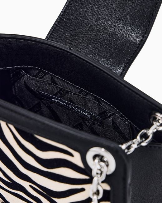 ARMANI EXCHANGE Black Zebra Mini Bag