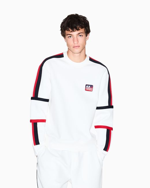 ARMANI EXCHANGE Red Sweatshirt With Contrasting Bands for men