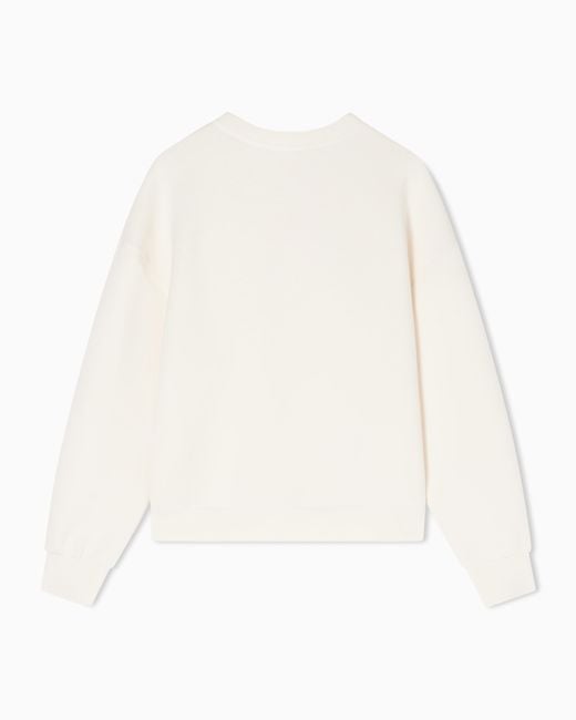 ARMANI EXCHANGE White Scuba Stretch Crew Neck Sweatshirt