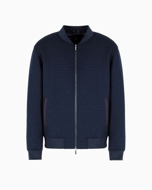 ARMANI EXCHANGE Blue Bomber Jacket With Zip for men