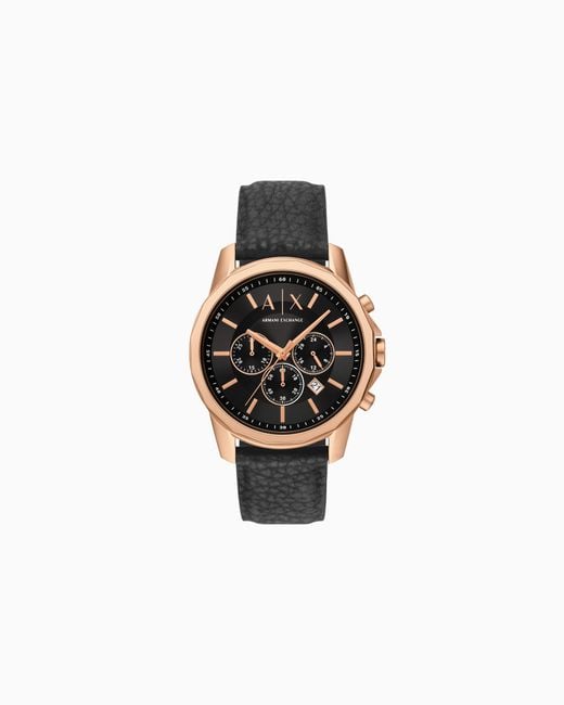 ARMANI EXCHANGE Black Chronograph Rubber Watch for men