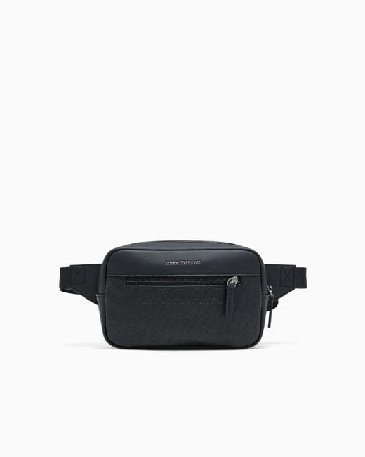 ARMANI EXCHANGE Black Belt Bag for men