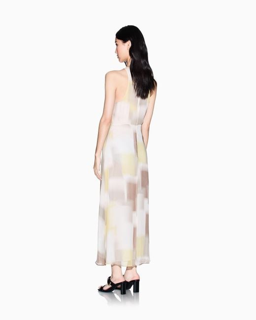 ARMANI EXCHANGE Natural Midi Dress With Allover Abstract Print