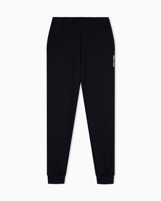 ARMANI EXCHANGE Blue Regular Fit Trousers Stretch Viscose Scuba