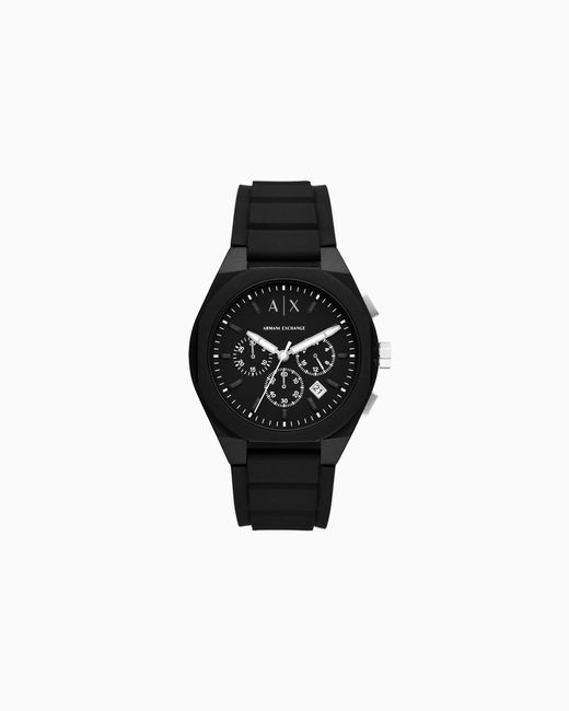 ARMANI EXCHANGE Black Watch With Silicone Strap for men