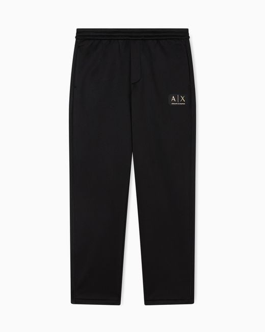 ARMANI EXCHANGE Black Jogger Pants With Metal Logo for men