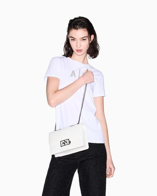 ARMANI EXCHANGE White Crossbody Messenger Bag