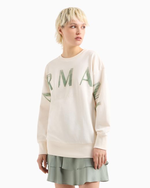 Suéter Oversize Con Logo Con Efecto Óptico ARMANI EXCHANGE de color Natural