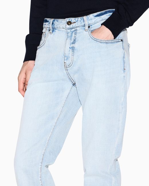 Vaqueros De Algodón De Corte Ajustado J13 ARMANI EXCHANGE de hombre de color Blue