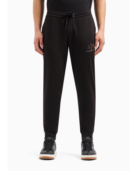 Armani Exchange Black Jogger Trousers In Stretch Interlock Fabric for men