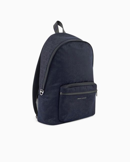 ARMANI EXCHANGE Blue Technical Fabric Backpack for men