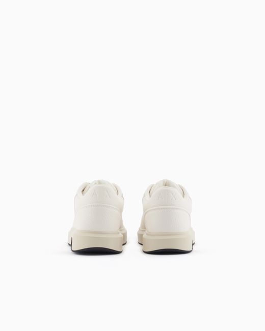 ARMANI EXCHANGE White Technical Fabric Sneakers for men
