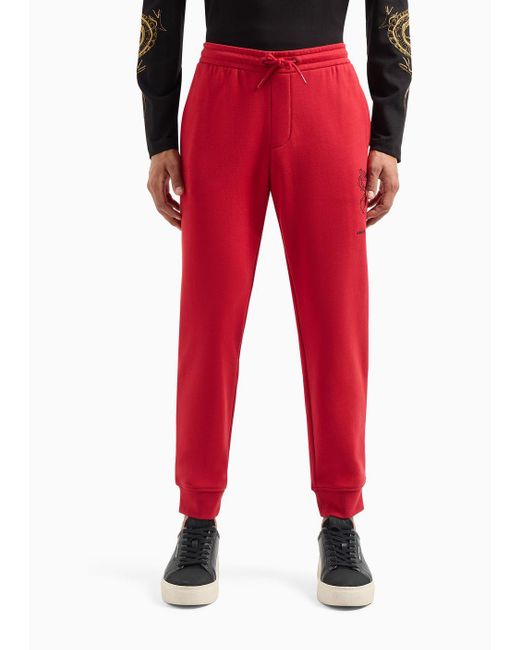 Armani Exchange Red Lunar New Year Joggers for men
