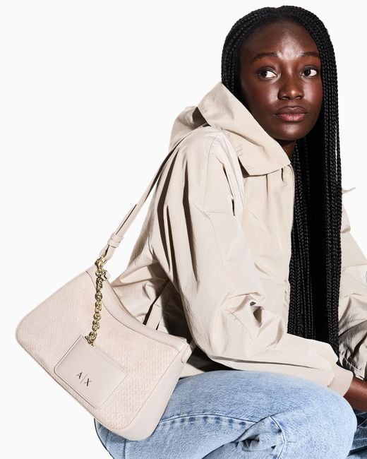 ARMANI EXCHANGE White Shoulder Bag With Chain