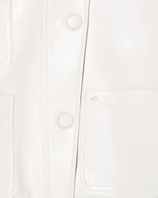 ARMANI EXCHANGE White Blouson Gloss Vinyl Wet Look