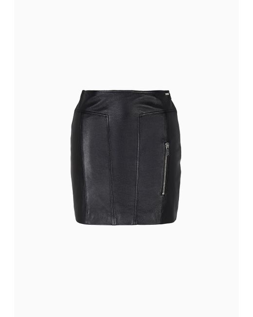 Armani Exchange Black Leather Skirts
