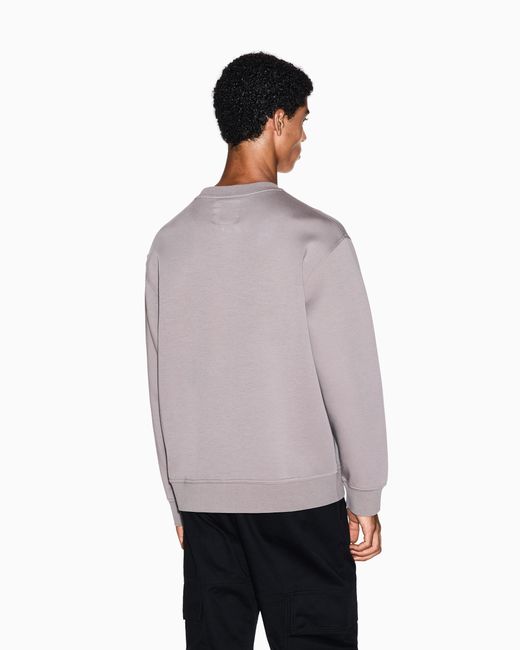 Sudadera De Algodón Elástico Con Cuello Redondo Icon ARMANI EXCHANGE de hombre de color Purple