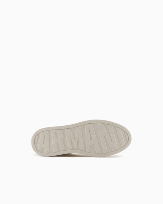 ARMANI EXCHANGE White Low-Top Sneakers for men