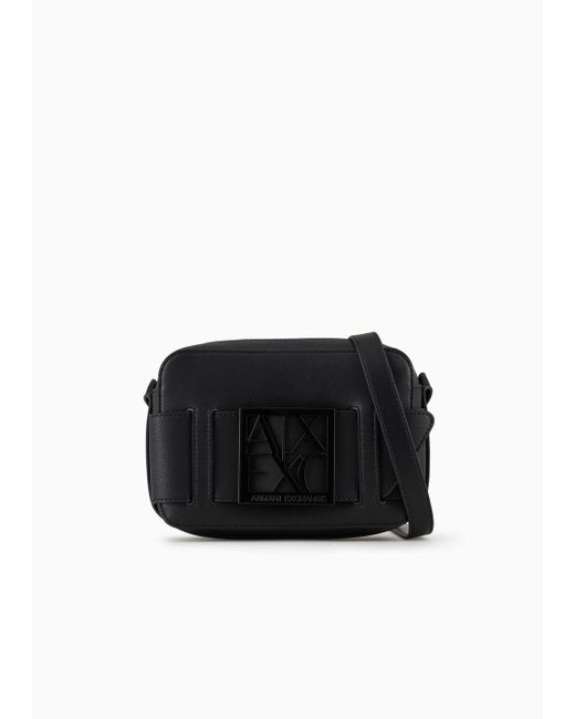 Armani Exchange Black Camera Case With Adjustable Shoulder Strap