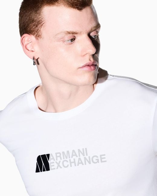 ARMANI EXCHANGE White T-Shirt Slim-Fit for men