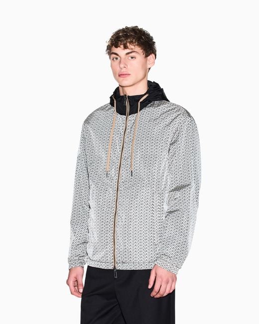 ARMANI EXCHANGE Gray Ultralight Nylon Blouson With Iridescent Effect for men
