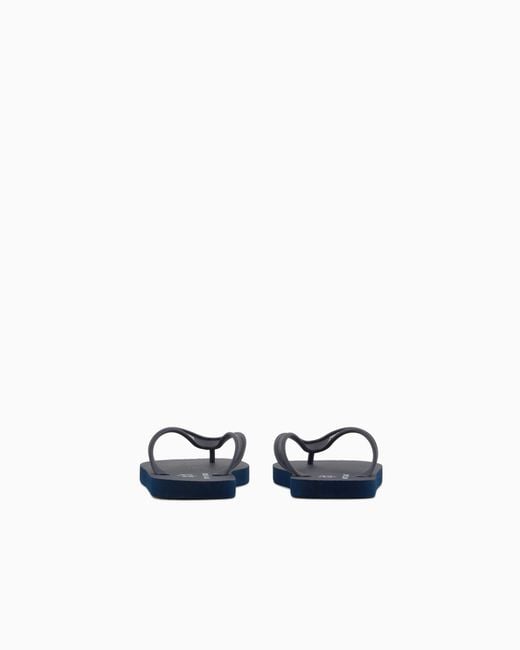 ARMANI EXCHANGE White Pool Flip Flops for men