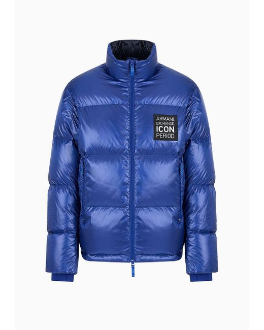 Armani Exchange Blue Padded Down Jacket for men