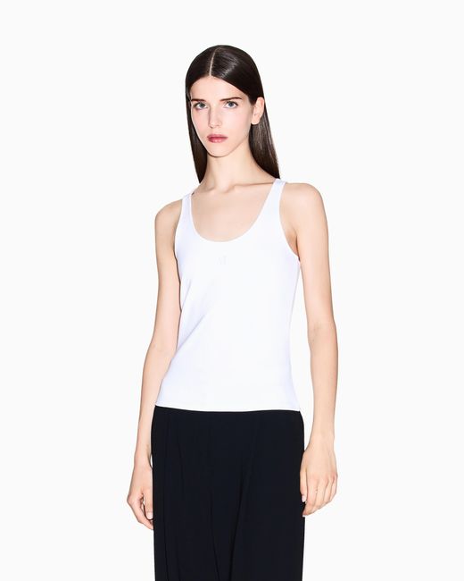 ARMANI EXCHANGE White Fitted Tank Top