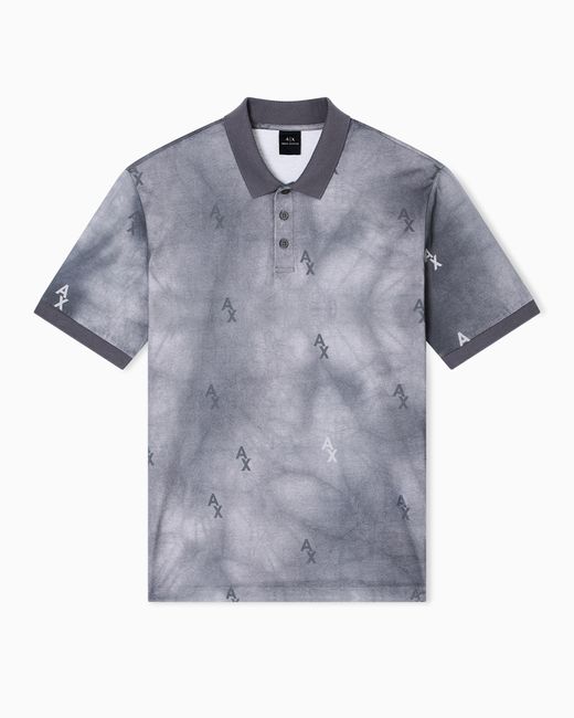 Polo Regular Fit Stampa Sfumata di ARMANI EXCHANGE in Blue da Uomo