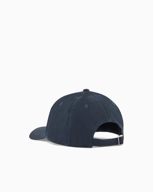 ARMANI EXCHANGE Blue Visor Hat With Logo Lettering for men