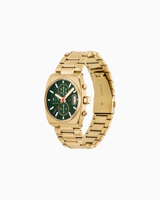 Reloj Con Cronógrafo De Acero Inoxidable Color Dorado ARMANI EXCHANGE de hombre de color White